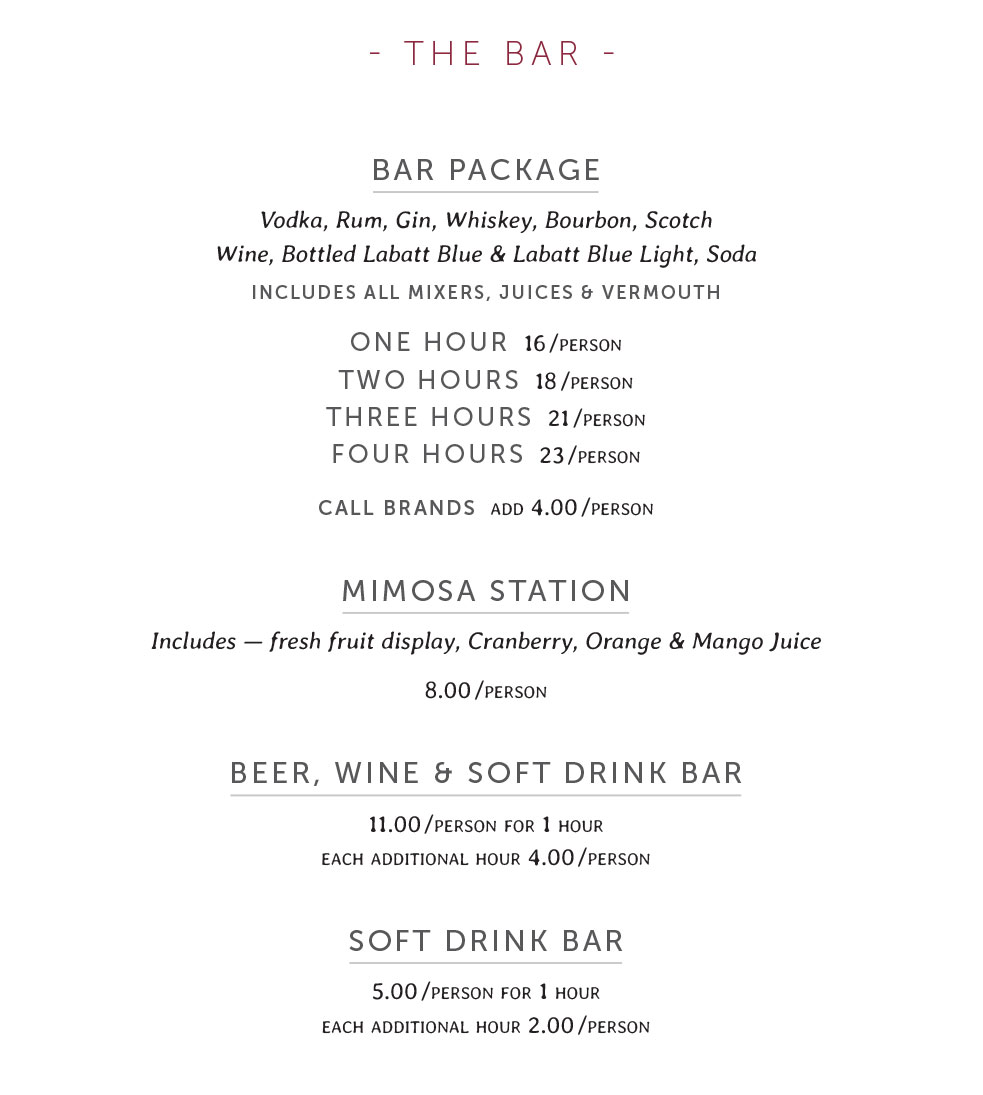 Bar Menu 1