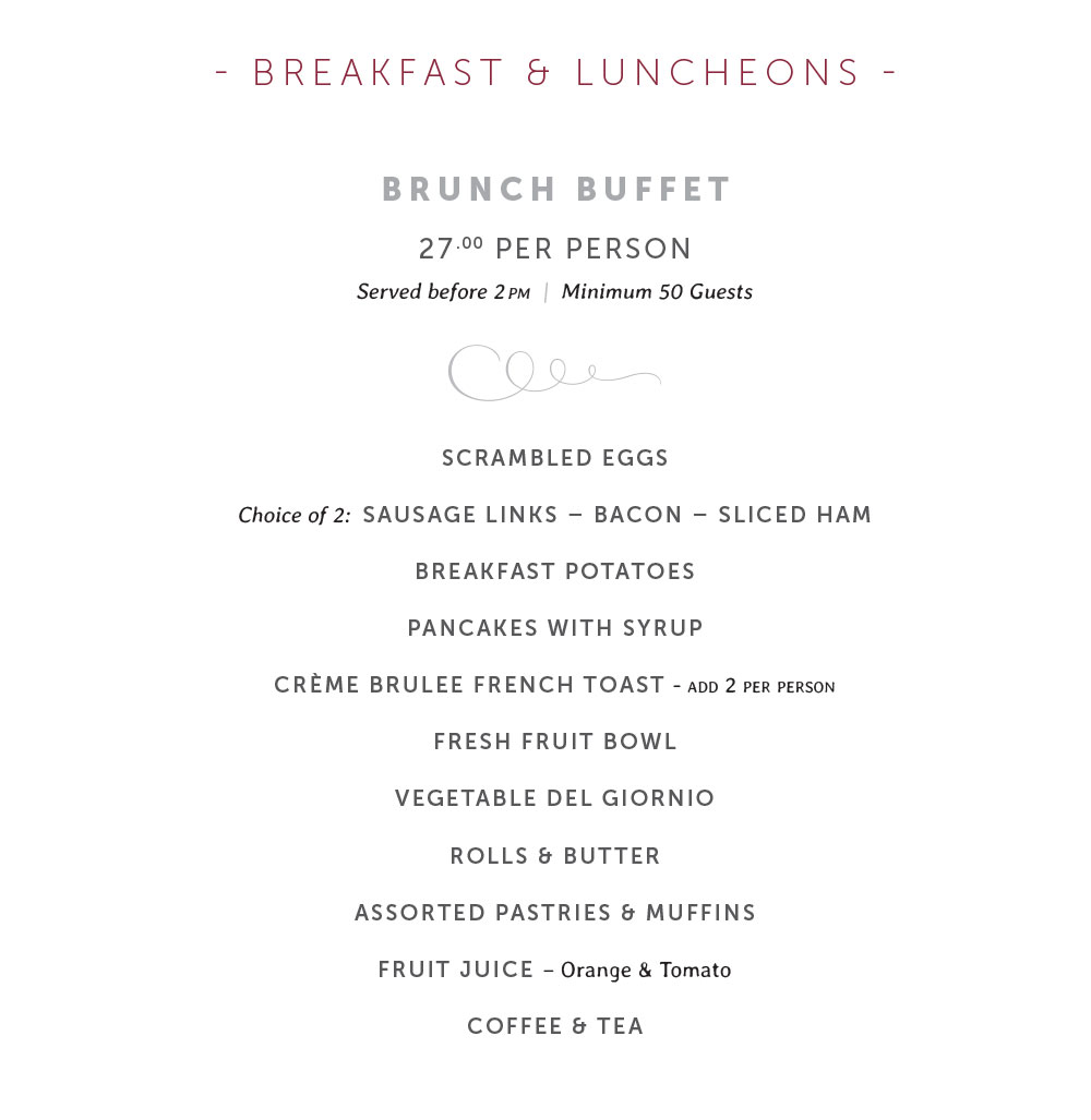 Breakfast & Luncheon Menu 1