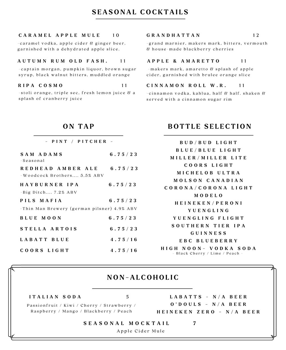 Wine List / Cocktail Menu 3