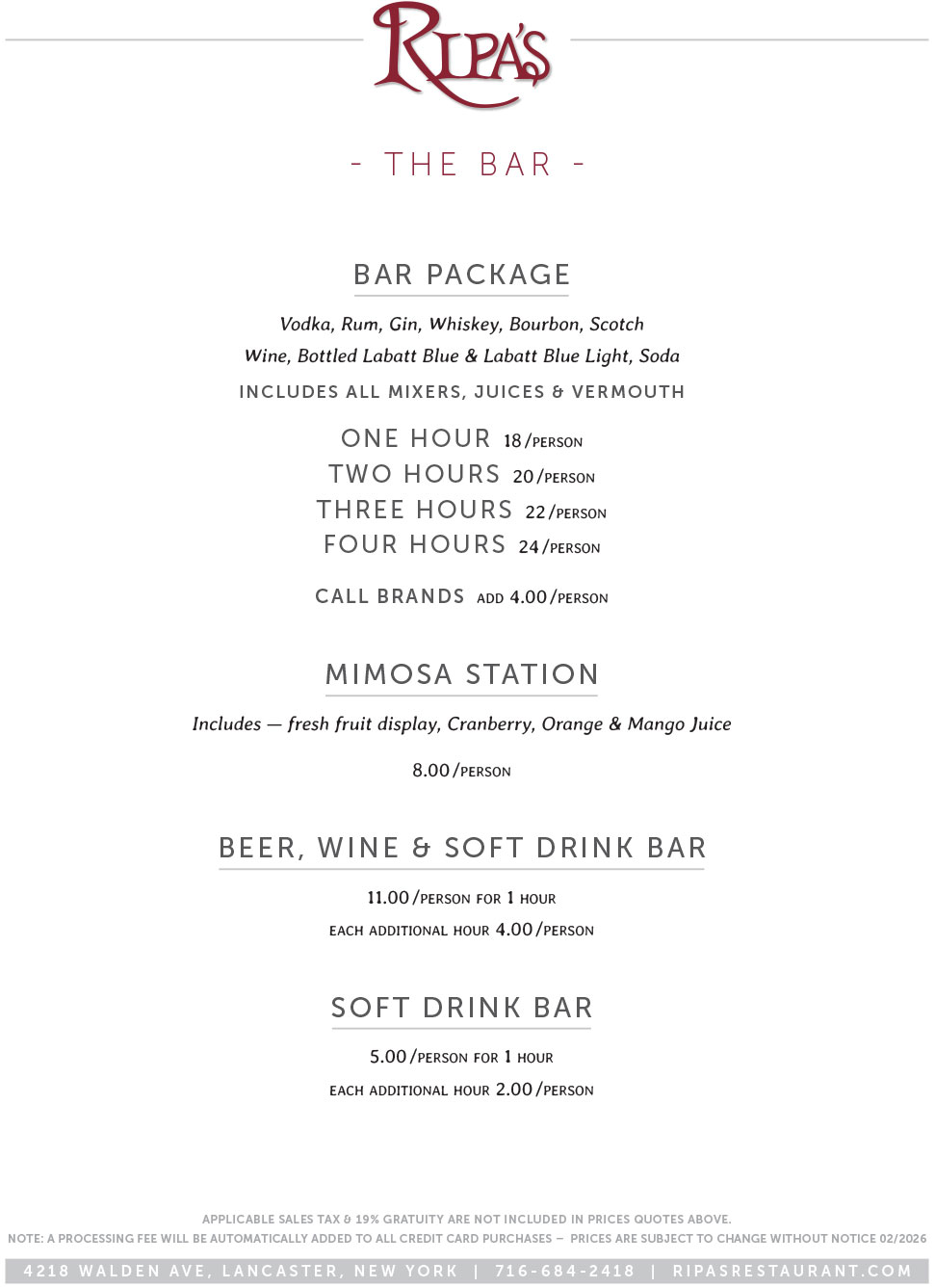 Banquets Dinner Menu 4